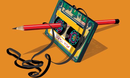 Cassette tape epresenting nostalgic music trends in 2025